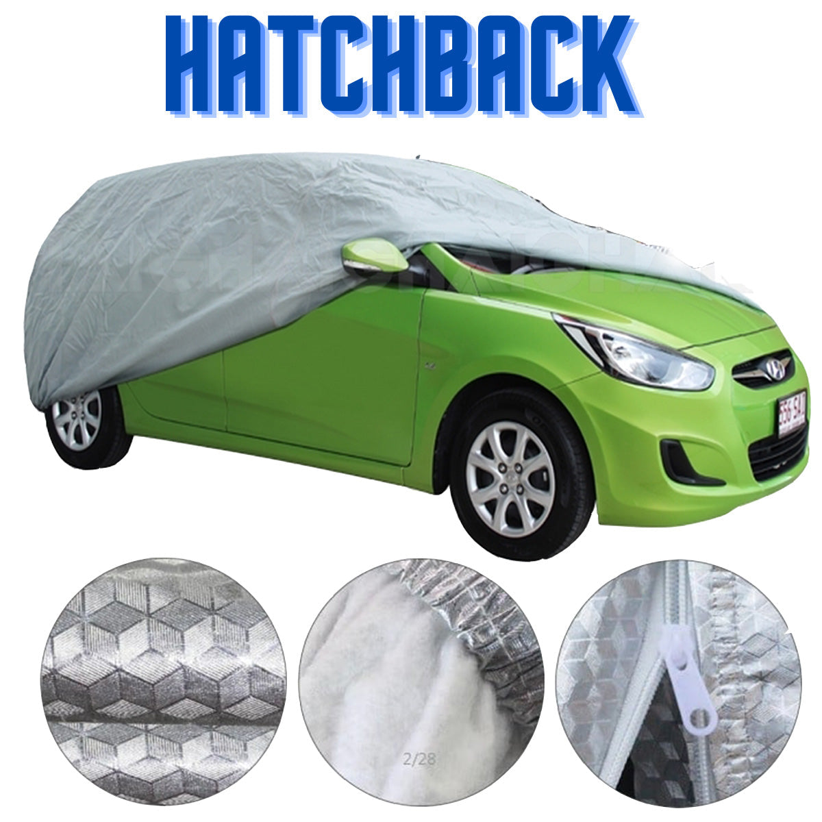 SUV SIZE COVER ,ALUMINIZED FABRIC WITH COTTON INNER, 100%WATERPROOF,SUNPROOF,DUSTPROOF FULL SET COVER W/ FREE CAR WAX