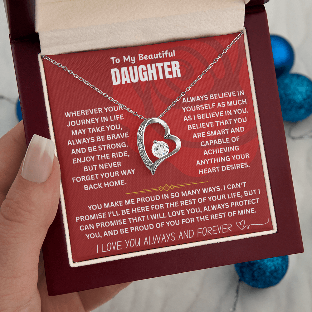 To My Beautiful Daughter Forever Love Necklace FL0001