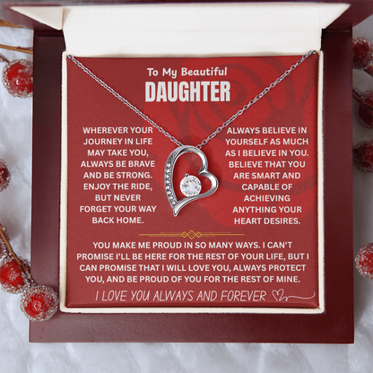 To My Beautiful Daughter Forever Love Necklace FL0001