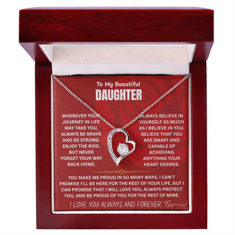 To My Beautiful Daughter Forever Love Necklace FL0001