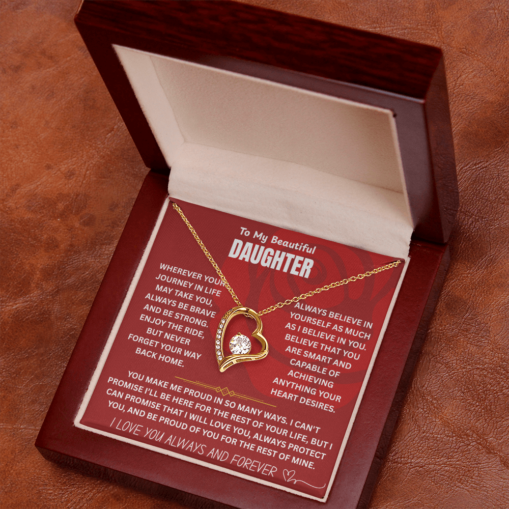 To My Beautiful Daughter Forever Love Necklace FL0001