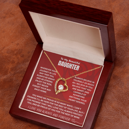 To My Beautiful Daughter Forever Love Necklace FL0001