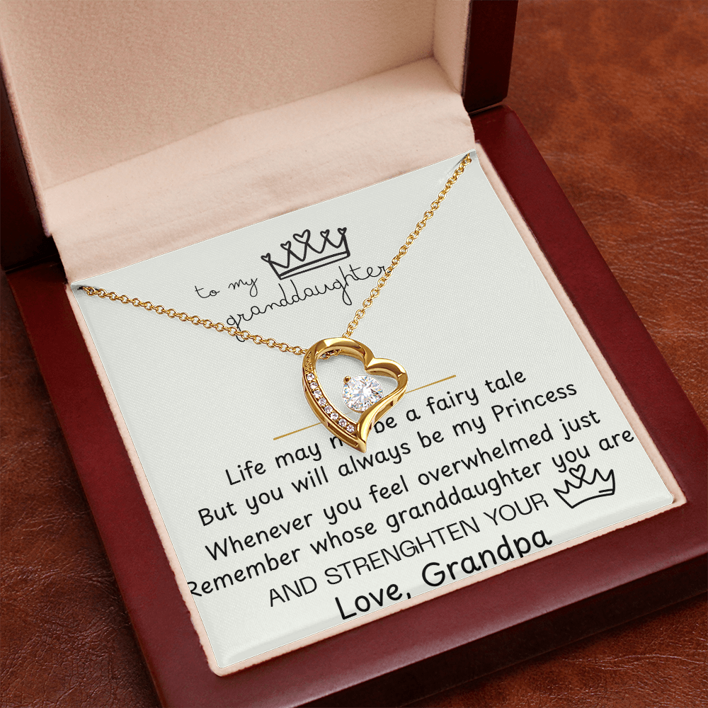 To My Granddaughter Forever Love Necklace