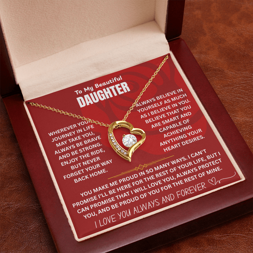 To My Beautiful Daughter Forever Love Necklace FL0001