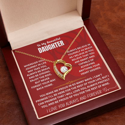 To My Beautiful Daughter Forever Love Necklace FL0001