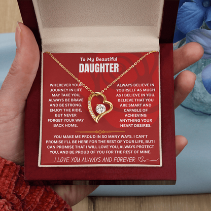 To My Beautiful Daughter Forever Love Necklace FL0001