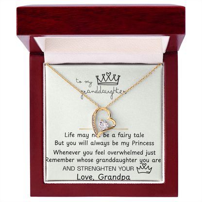 To My Granddaughter Forever Love Necklace