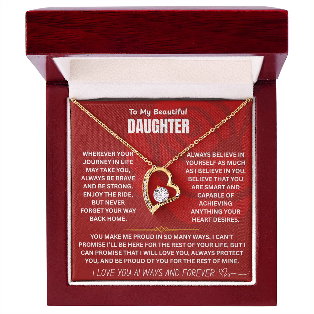 To My Beautiful Daughter Forever Love Necklace FL0001