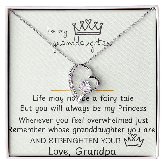 To My Granddaughter Forever Love Necklace