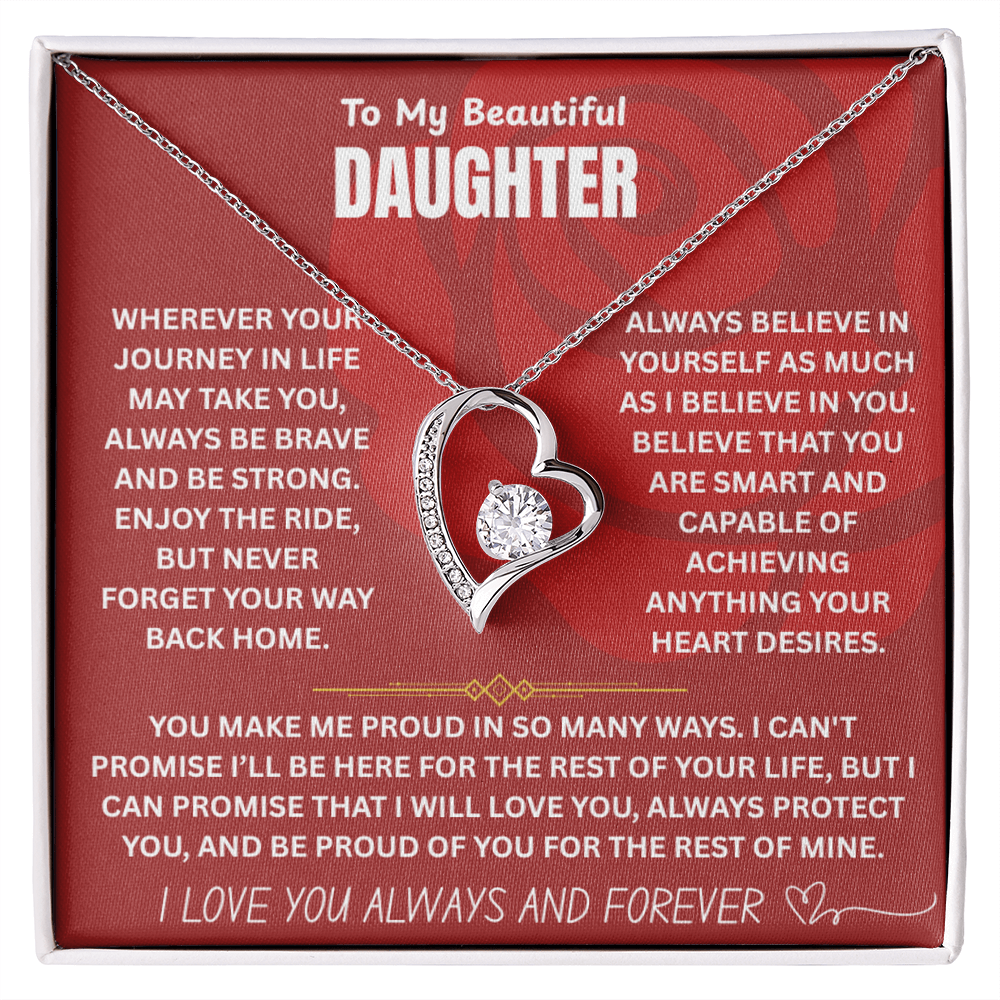 To My Beautiful Daughter Forever Love Necklace FL0001