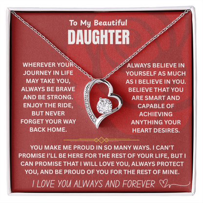 To My Beautiful Daughter Forever Love Necklace FL0001
