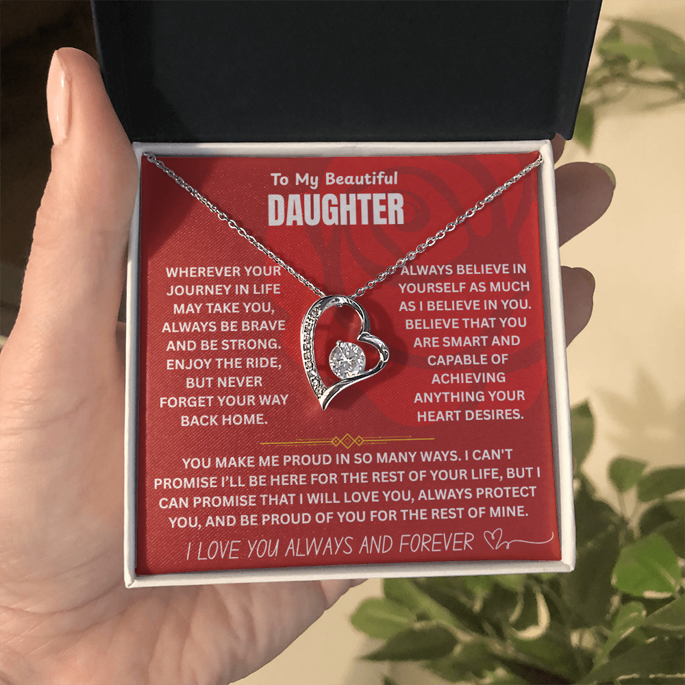 To My Beautiful Daughter Forever Love Necklace FL0001