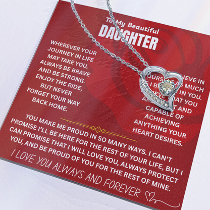 To My Beautiful Daughter Forever Love Necklace FL0001