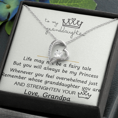 To My Granddaughter Forever Love Necklace