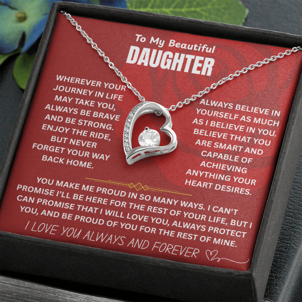 To My Beautiful Daughter Forever Love Necklace FL0001