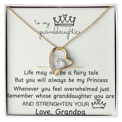 To My Granddaughter Forever Love Necklace