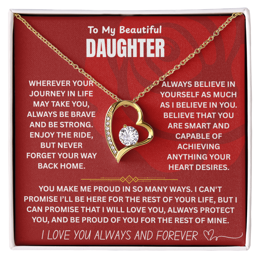 To My Beautiful Daughter Forever Love Necklace FL0001