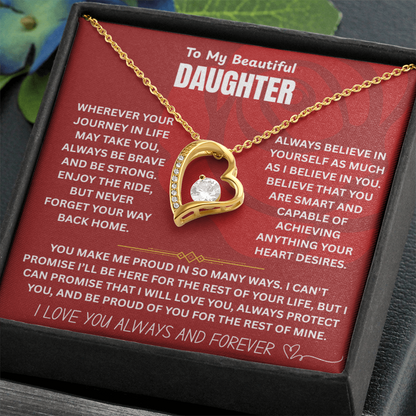 To My Beautiful Daughter Forever Love Necklace FL0001