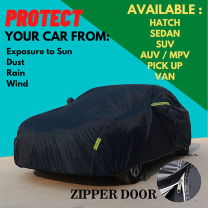 (BLACK EDITION)SEDAN WATERPROOF CAR COVER AND OUTDOOR SUN PROTECTION COVER,FREE CAR WAX & MICROFIBER CLOTH