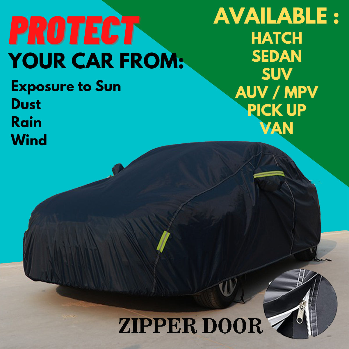 SEDAN WATERPROOF CAR COVER AND OUTDOOR SUN PROTECTION COVER